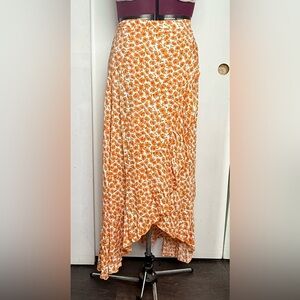 Simplee Floral Orange Women's Skirt